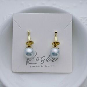 26E55 S925 Stamped Blue color Freshwater Pearl Dangling Earrings